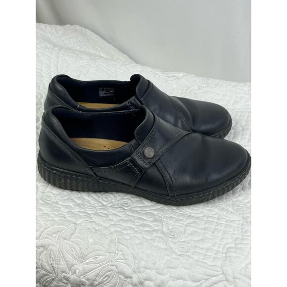 Clarks Collection Women's Size 9.5 Black Pearl Leather Loafer Style 28692 - Picture 7 of 10